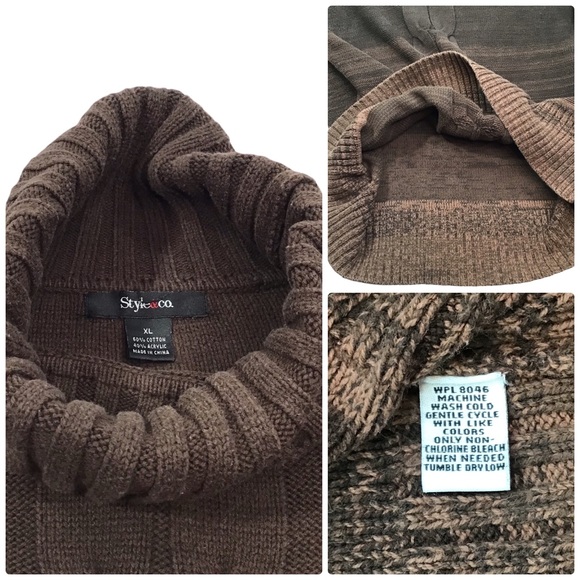 STYLE & CO. - Knitted Turtleneck Short Sleeve Sweater Dress - XL - Picture 3 of 14